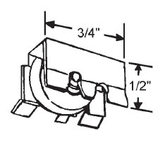 1/2&quot; Steel Window Roller Assembly - Package | 900-14936  | 90014936