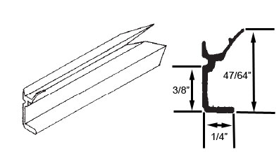 STB Snap-In-Vinyl Glazing Bead, Misc. Shape, White, 72&quot; Sections, Pack of 20 | 90015075