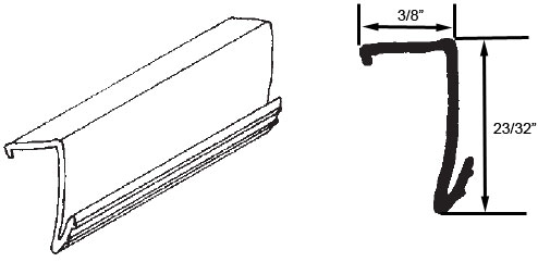 STB Snap-In-Vinyl Glazing Bead, J Shape, Almond, 72&quot; Sections, Pack of 20 | 90016067A