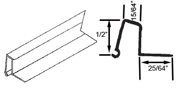 STB Snap-In-Vinyl Glazing Bead, Misc. Shape, Bronze, 72&quot; Sections, Pack of 20 | 90016225BZ