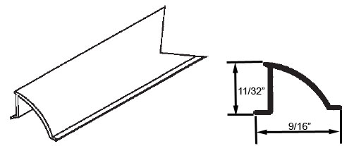STB Snap-In-Vinyl Glazing Bead, 3-Line, Grey, 72&quot; Sections, Pack of 20 | 90016422G
