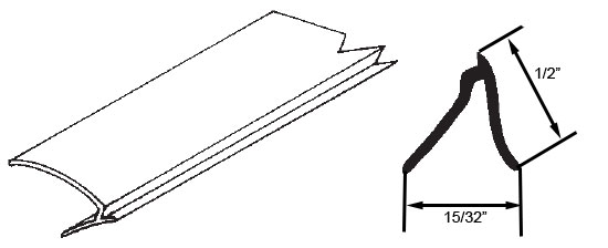 STB Snap-In-Vinyl Glazing Bead, 3-Line, White, 72&quot; Sections, Pack of 20 | 90017190