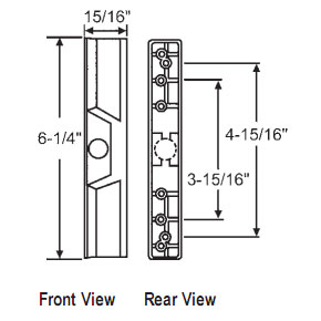 TechnologyLK STB Sliding Glass Patio Door Outside Pull for Internal Locking Handle Set, Black, 3-15/16&quot; or 4-15/16&quot;  Screw Holes  | 90017370