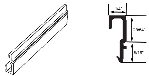 STB Snap-In-Vinyl Glazing Bead, J Shape, White, 72&quot; Sections, Pack of 20 | 90017496