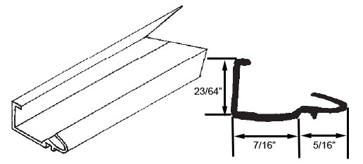 STB Snap-In-Vinyl Glazing Bead, J Shape, Black, 72&quot; Sections, Pack of 20 | 90017559