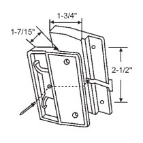TechnologyLK STB Sliding Patio Screen Door Latch and Handle Set, 2-1/2&quot; Screw Holes  | 90017710