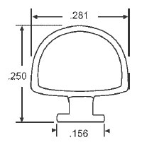 Black T-Slot Extruded Vinyl Bubble Seal - 100 ft | 90018224