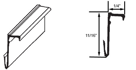 STB Snap-In-Vinyl Glazing Bead, J Shape, Black, 72&quot; Sections, Pack of 20 | 90018453BL