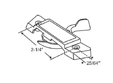 Black Left Hand Sash Lock, 2-1/4&quot; Between Mounting Holes, Zinc Die Cast | 900-19112LH  | 90019112LH
