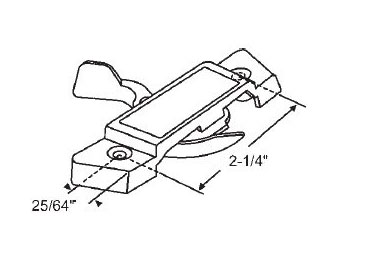 Black Right Hand Sash Lock, 2-1/4&quot; Between Mounting Holes, Zinc Die Cast | 900-19112RH  | 90019112RH