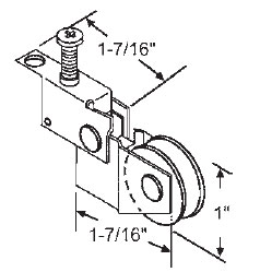 STB Sliding Glass Door Roller, Nylon Wheel, 1&quot; Diameter | 90019216