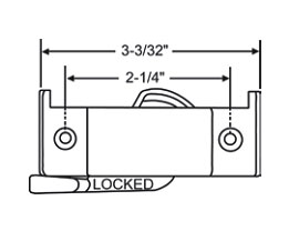Black Sash Lock and Keeper, 2-1/4&quot; Between Mounting Holes, Zinc Die Cast | 900-19656B  | 90019656B