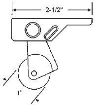 STB Sliding Glass Door Roller, Nylon Wheel, 1&quot; Diameter | 90020072