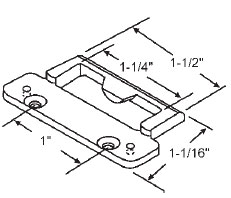 Face Mounted Hung and Sliding Keepers, 1&quot; Between Mounting Holes | 900-20118BG  | 90020118BG