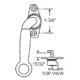 TechnologyLK STB Casement Window Locking Handle with Pole Ring, Left Hand, White Bronze, 1-3/8&quot; Screw Holes | 900210LH