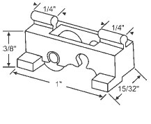 5/16&quot; Steel Window Roller Assembly - Package | 900-22  | 90022