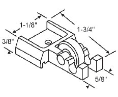 9/16&quot; Steel Window Roller Assembly | 900-8512A  | 9008512A