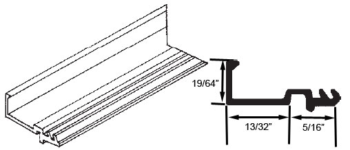 STB Snap-In-Vinyl Glazing Bead, J Shape, Black, 72&quot; Sections, Pack of 20 | 9008744