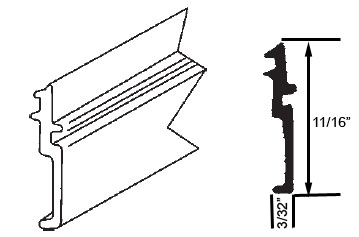 STB Snap-In-Vinyl Glazing Bead, J Shape, Black, 72&quot; Sections, Pack of 20 | 9008745