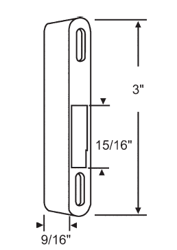 TechnologyLK STB Sliding Glass Patio Door Keeper, Diecast, 3&quot; Height x 9/16&quot; Width  | 9008856