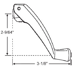 TechnologyLK STB Window Operator Handle, Crank Type, Folding, Champagne, 3/8&quot;-11 Spline Size | 9008869CHF