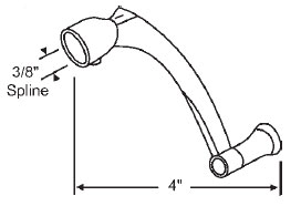TechnologyLK STB Window Operator Handle, Crank Type, White, 3/8&quot;-11 Spline Size | 9008869WH