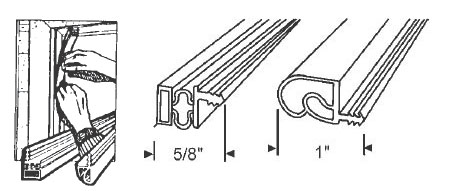 White Magnetic Weatherstrip for Steel Doors - 6 Sets | 9009000SBG
