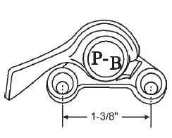 White Bronze Sweep Lock, 1-3/8&quot; Between Mounting Holes, Bronze Casting | 900-9158  | 9009158