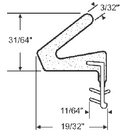 TechnologyLK STB Weatherstrip, Kerf-Mounted, Fire Rated, 82&quot;, White - Pack of 10 | SPECIAL ORDER | 9009176WH