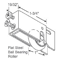 1-1/2&quot; Tandem Steel Sliding Glass Door Roller with 13/16&quot; Wide Housing | 9009469