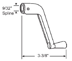 TechnologyLK STB Window Operator Handle, Crank Type, Driftwood, 9/32&quot; Spline Size  | 9009690