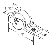 13/32&quot; Nylon Window Roller Assembly - Package | 900-9814  | 9009814