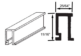 STB Snap-In-Vinyl Glazing Bead, Misc. Shape, Black, 72&quot; Sections, Pack of 20 | 9009953NEW