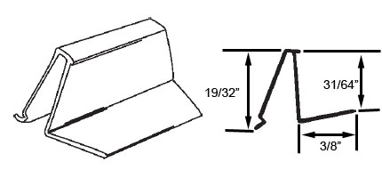 STB Snap-In-Vinyl Glazing Bead, Misc. Shape, White, 72&quot; Sections, Pack of 20 | 9009954W