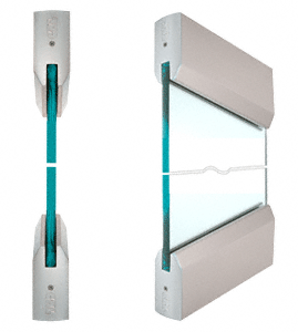 C.R. Laurence CRL SPS Style 91 - 4&quot; Tapered Rails Top and Bottom for 1/2&quot; Glass-Clear Anodized | 91A