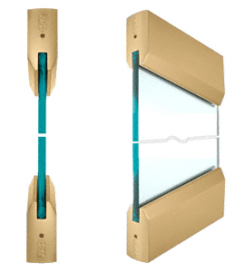 C.R. Laurence CRL SPS Style 91 - 4&quot; Tapered Rails Top and Bottom for 1/2&quot; Glass-Polished Brass | 91PB