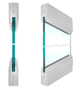 C.R. Laurence CRL SPS Style 91 - 4&quot; Tapered Rails Top and Bottom for 1/2&quot; Glass-Polished Stainless | 91PS