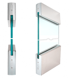C.R. Laurence CRL SPS Style 93 - 4&quot; Square Rail Top and 6&quot; Square Rail Bottom for 1/2&quot; Glass-Clear Anodized | 93A