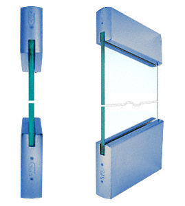 C.R. Laurence CRL Painted SPS Style 93 With 4&quot; Square Rail Top and 6&quot; Square Rail Bottom for 1/2&quot; Glass | 93PT