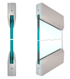 C.R. Laurence CRL SPS Style 94 - 4&quot; Tapered Rails Top and Bottom for 3/4&quot; Glass-Clear Anodized | 94A