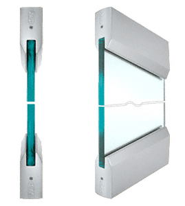 C.R. Laurence CRL SPS Style 94 - 4&quot; Tapered Rails Top and Bottom for 3/4&quot; Glass-Brushed Stainless | 94BS