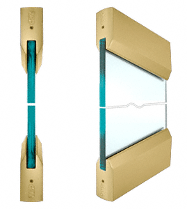 C.R. Laurence CRL SPS Style 94 - 4&quot; Tapered Rails Top and Bottom for 3/4&quot; Glass-Polished Brass | 94PB