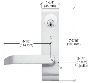C.R. Laurence Jackson Aluminum Finish Locking Flat Lever Outside Trim | 95LV02A