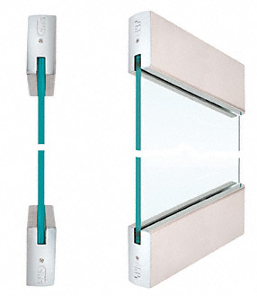 C.R. Laurence CRL Satin Anodized SPS Style 96 - 4&quot; Square Rails Top and Bottom for 3/4&quot; Glass | 96A
