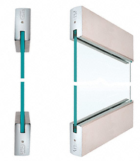 C.R. Laurence CRL Polished Stainless SPS Style 96 - 4&quot; Square Rails Top and Bottom for 3/4&quot; Glass | 96PS