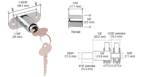 C.R. Laurence CRL Chrome Track Plunger Lock  | 981