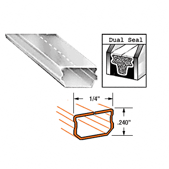 C.R. Laurence CRL Clear Anodized Low Profile 1/4&quot; Wide Dual Seal Insulating Glass Spacer - Qty 20 - 12 ft long each | 99125