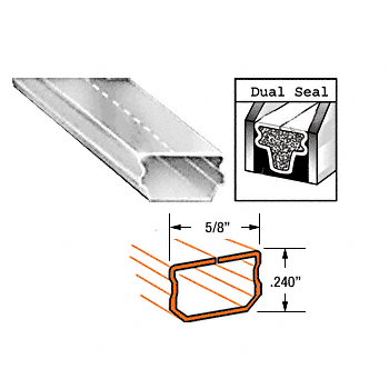 C.R. Laurence CRL Clear Anodized Low Profile 5/8&quot; Wide Dual Seal Insulating Glass Spacer | 99131