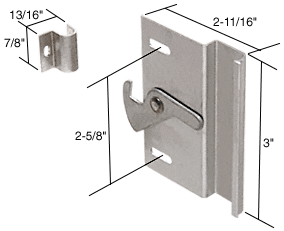 C.R. Laurence CRL Left Hand Sliding Screen Door Latch and Pull 2-5/8&quot; Screw Holes | A100