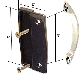 C.R. Laurence CRL Plastic and Chrome Pull Set; 3&quot; Screw Holes | A112